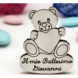 Bomboniera applicazione orsetto in legno personalizzato